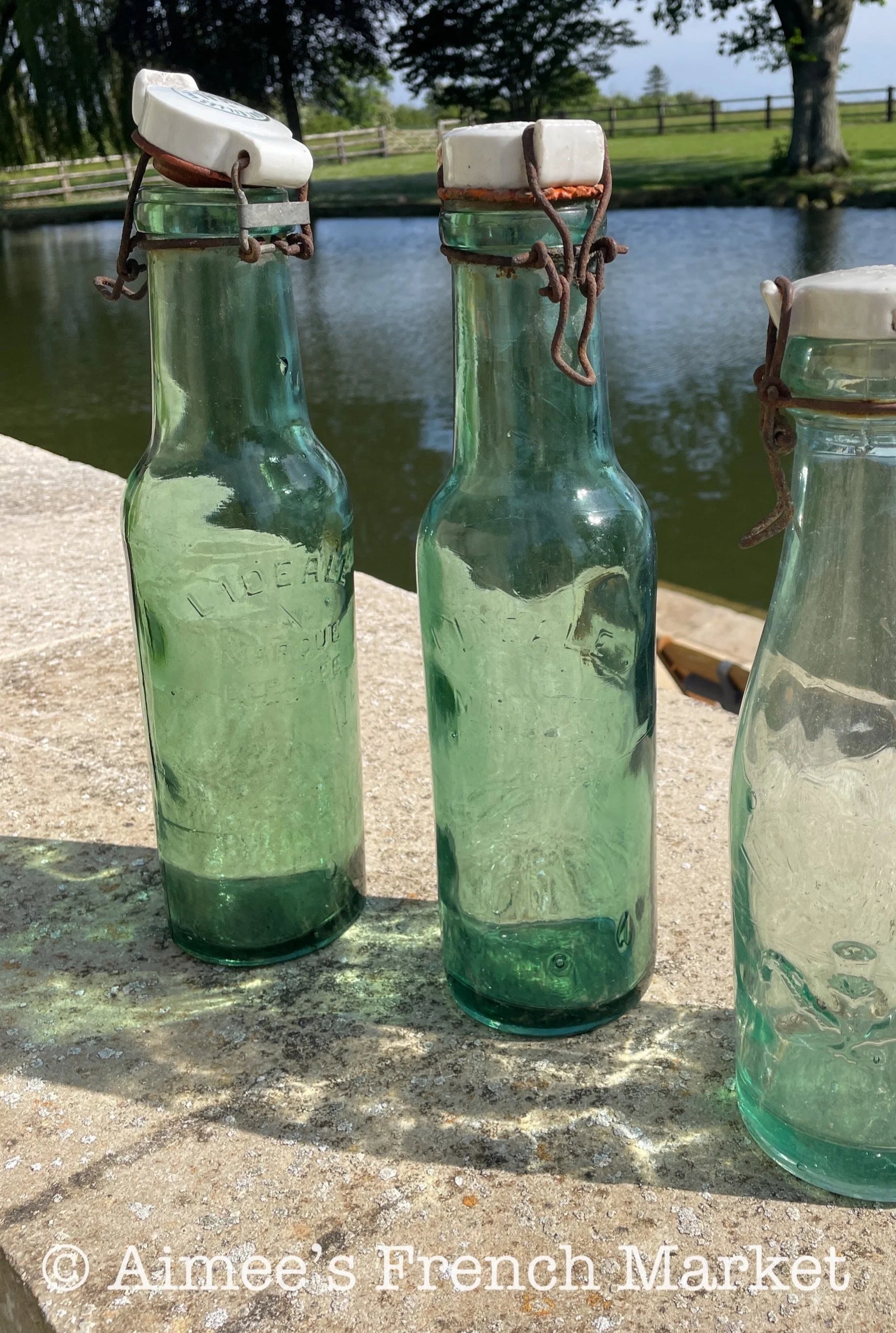 Rare LARGE Vintage Preserves Bottles L'Idéal with porcelain cap - 1920s
