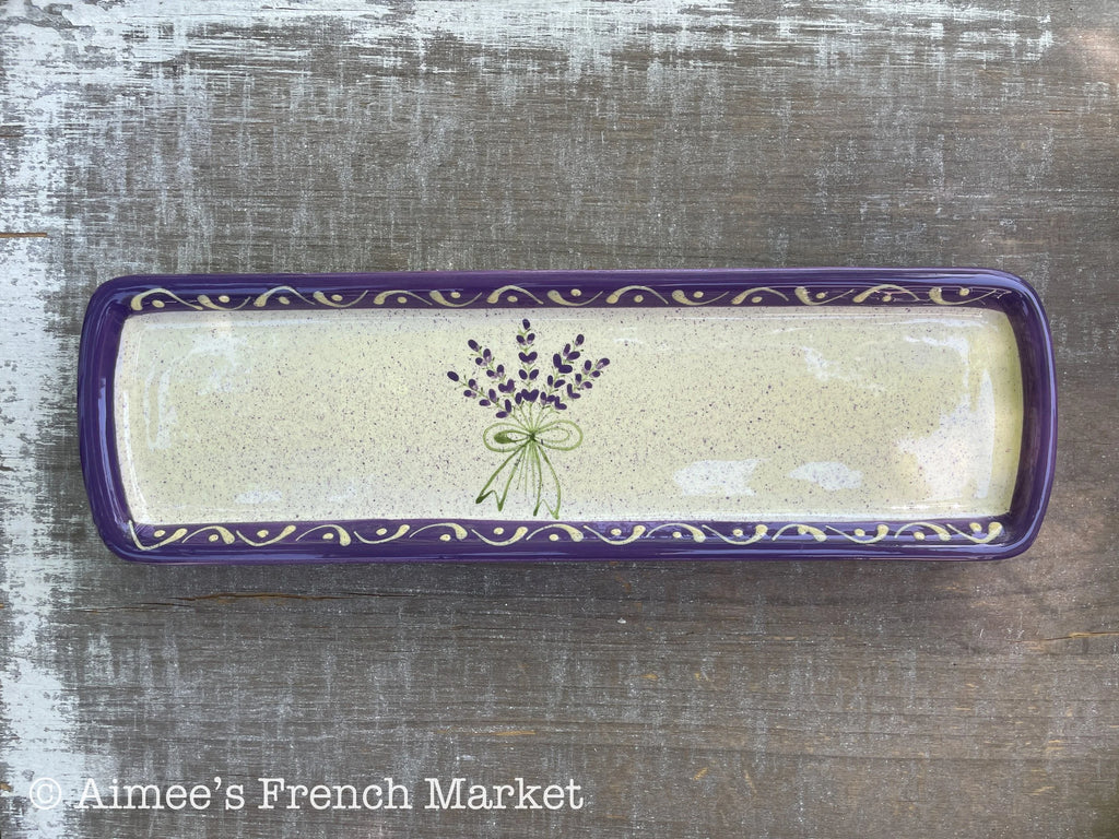 French Lavender Cracker Dish, Charcuterie/Appetizer Plate or Spoon Rest