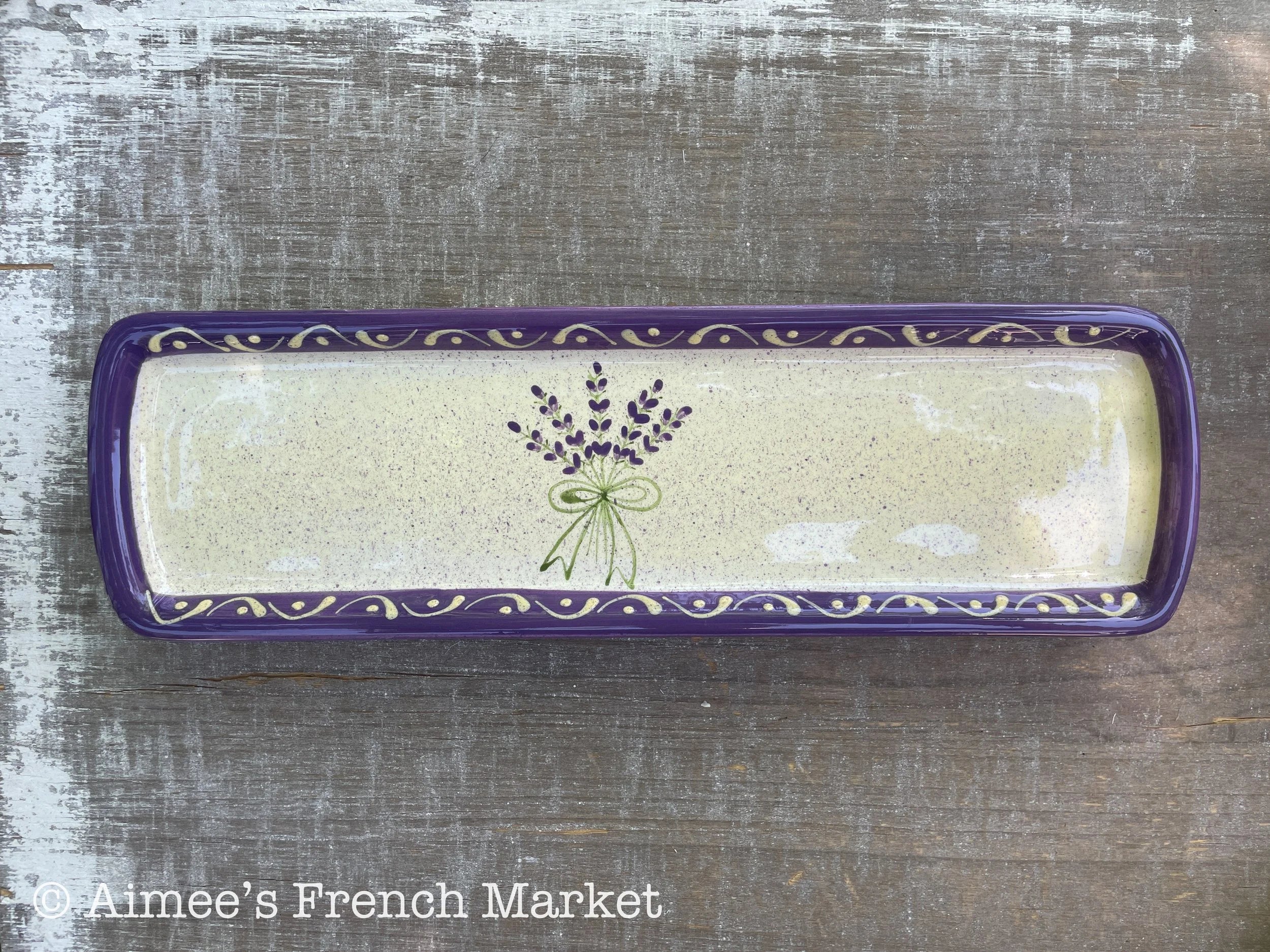 French Lavender Cracker Dish, Charcuterie/Appetizer Plate or Spoon Rest