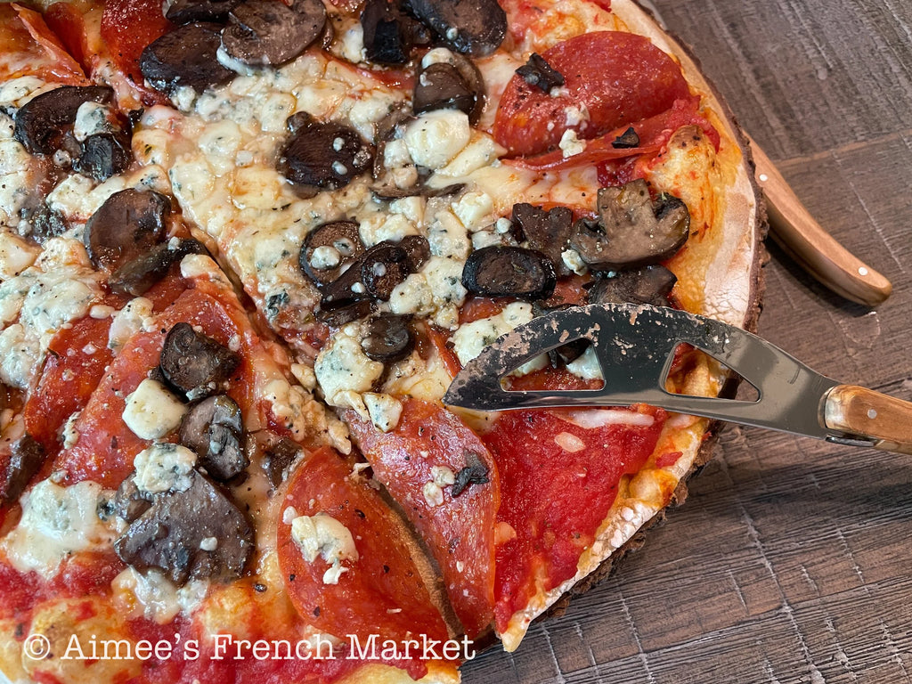 Pizza Knives with Olive Wood Handles - Made in "The Knife Capital of France" -  Set of 2