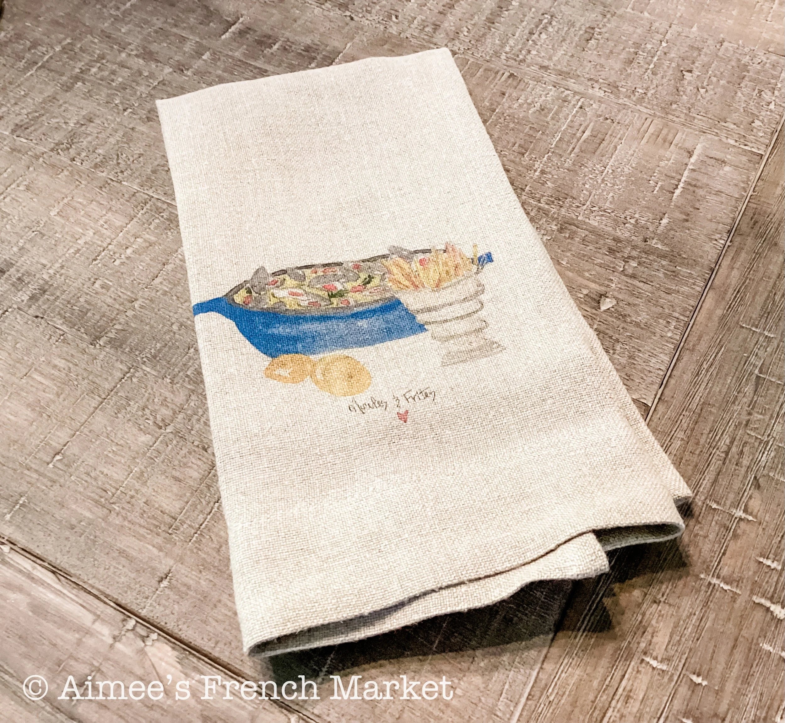 French-themed 100% Soft Linen Towels