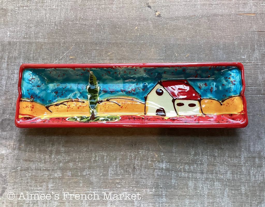 French Lavender Cracker Dish, Charcuterie/Appetizer Plate or Spoon Rest