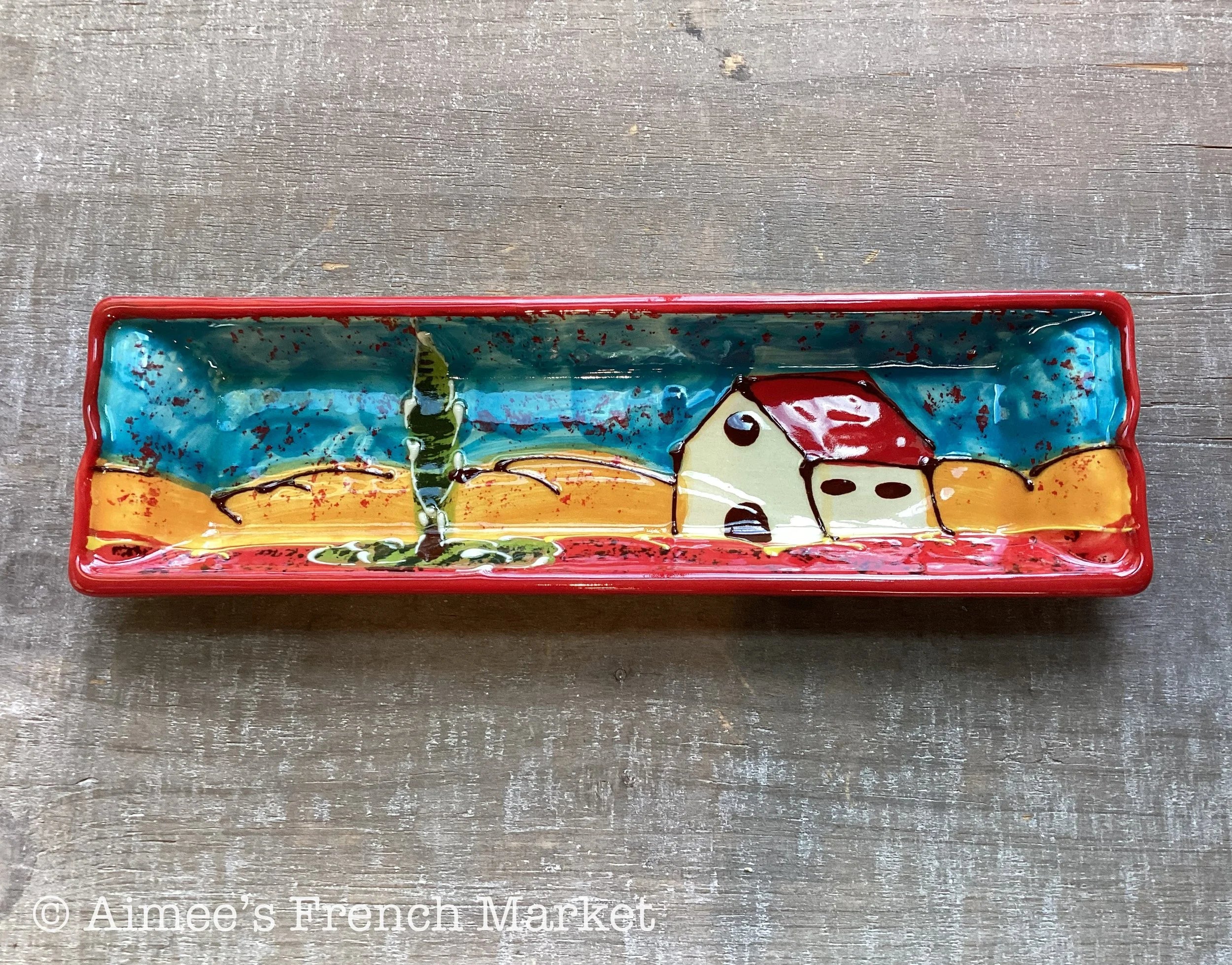 French Lavender Cracker Dish, Charcuterie/Appetizer Plate or Spoon Rest