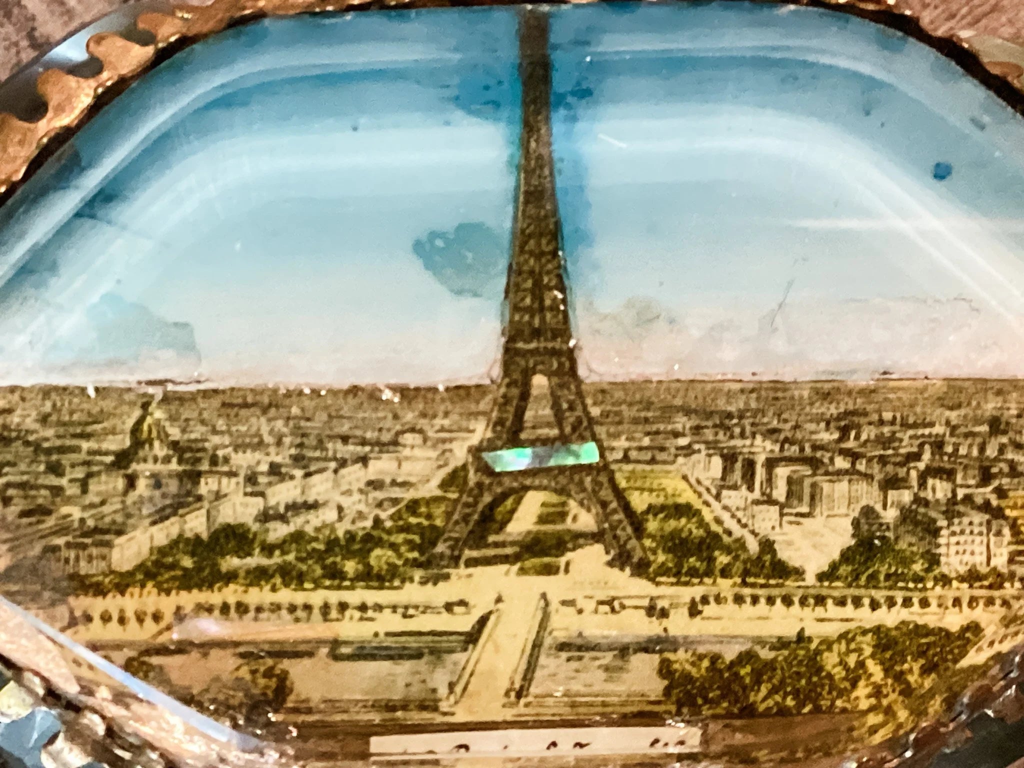 Vintage Paris Souvenir Ormolu Jewelry Box, c. 1890-1900 - #22 - Eiffel Tower