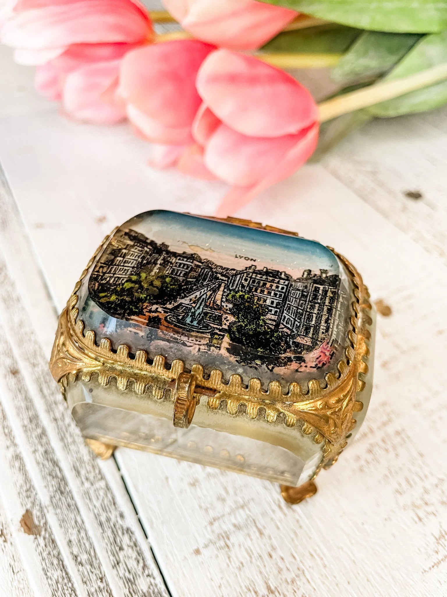 Vintage Parisian Souvenir Jewelry Box, c. 1890-1900 - Lyon, #20