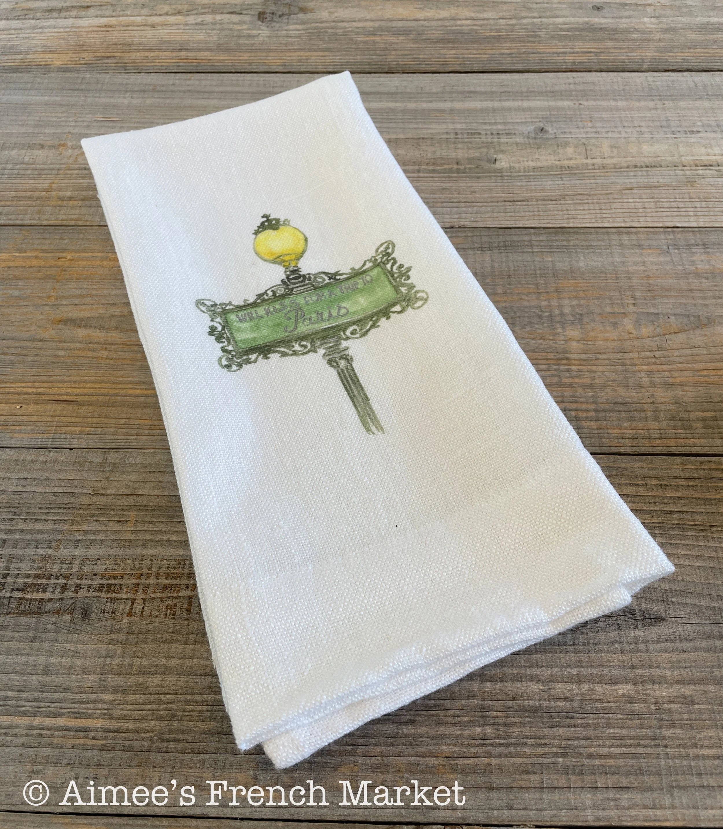 French-themed 100% Soft Linen Towels