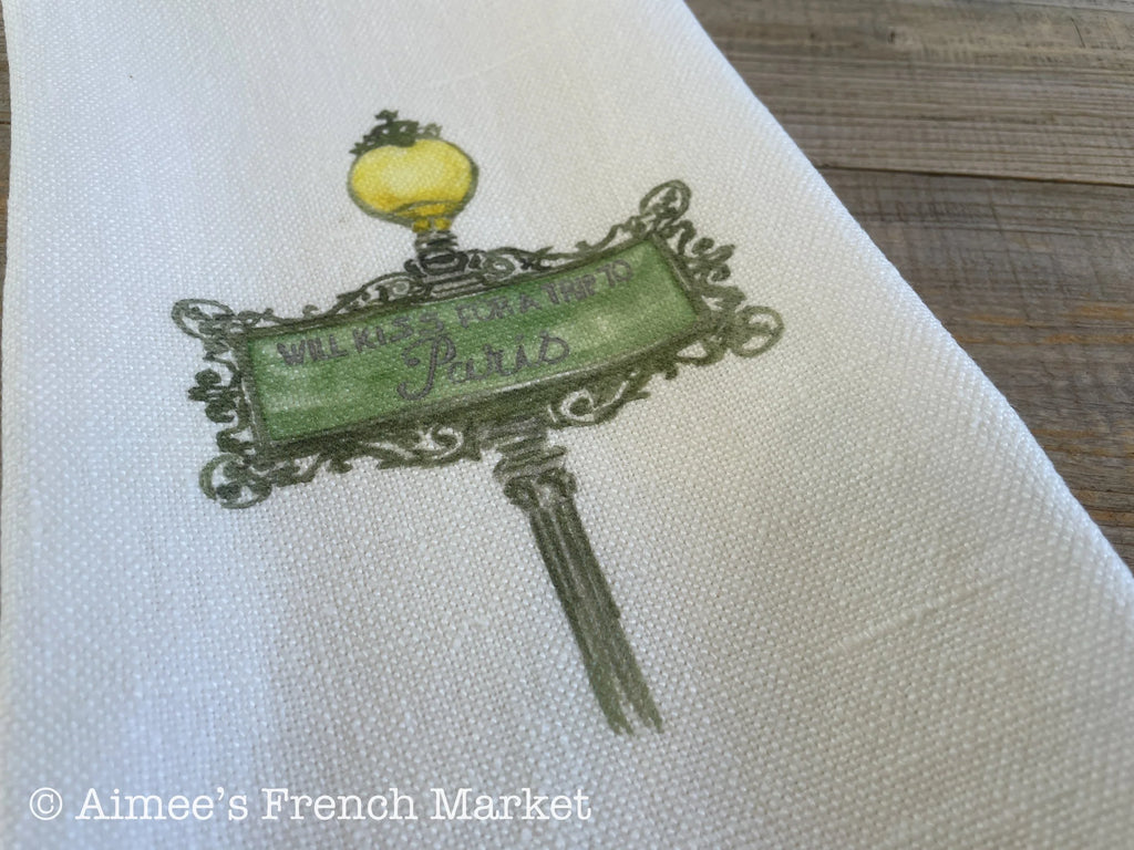French-themed 100% Soft Linen Towels