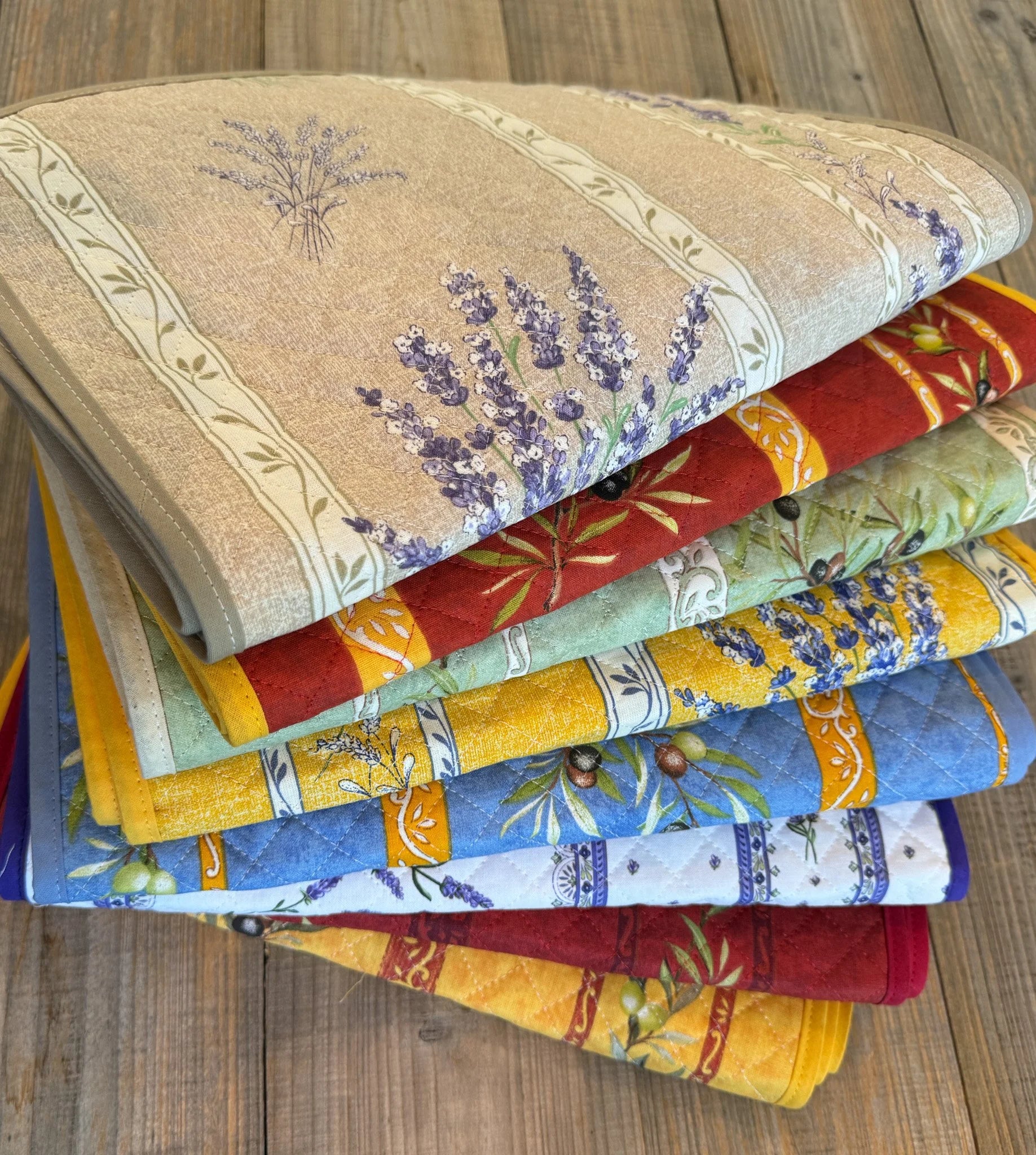 Handmade Provencal French Reversible Placemats, Now in White Lavender and Assorted, Set of 4