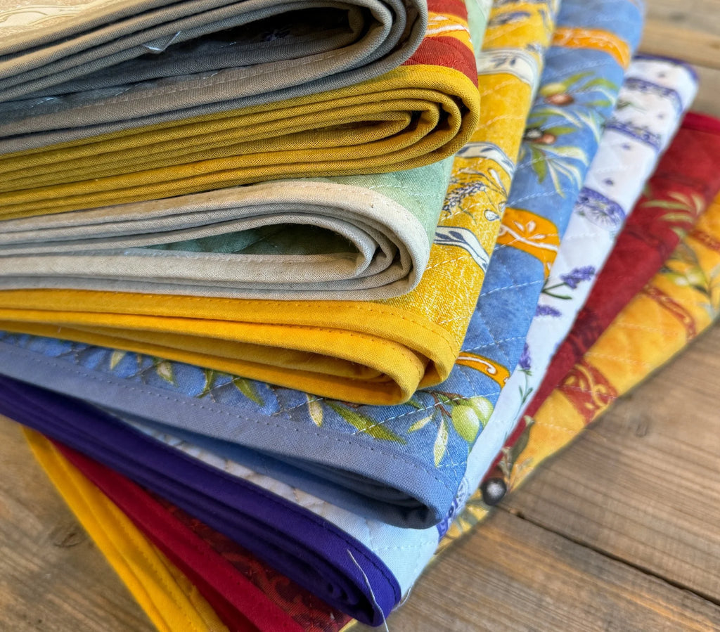 Handmade Provencal French Reversible Placemats, Now in White Lavender and Assorted, Set of 4