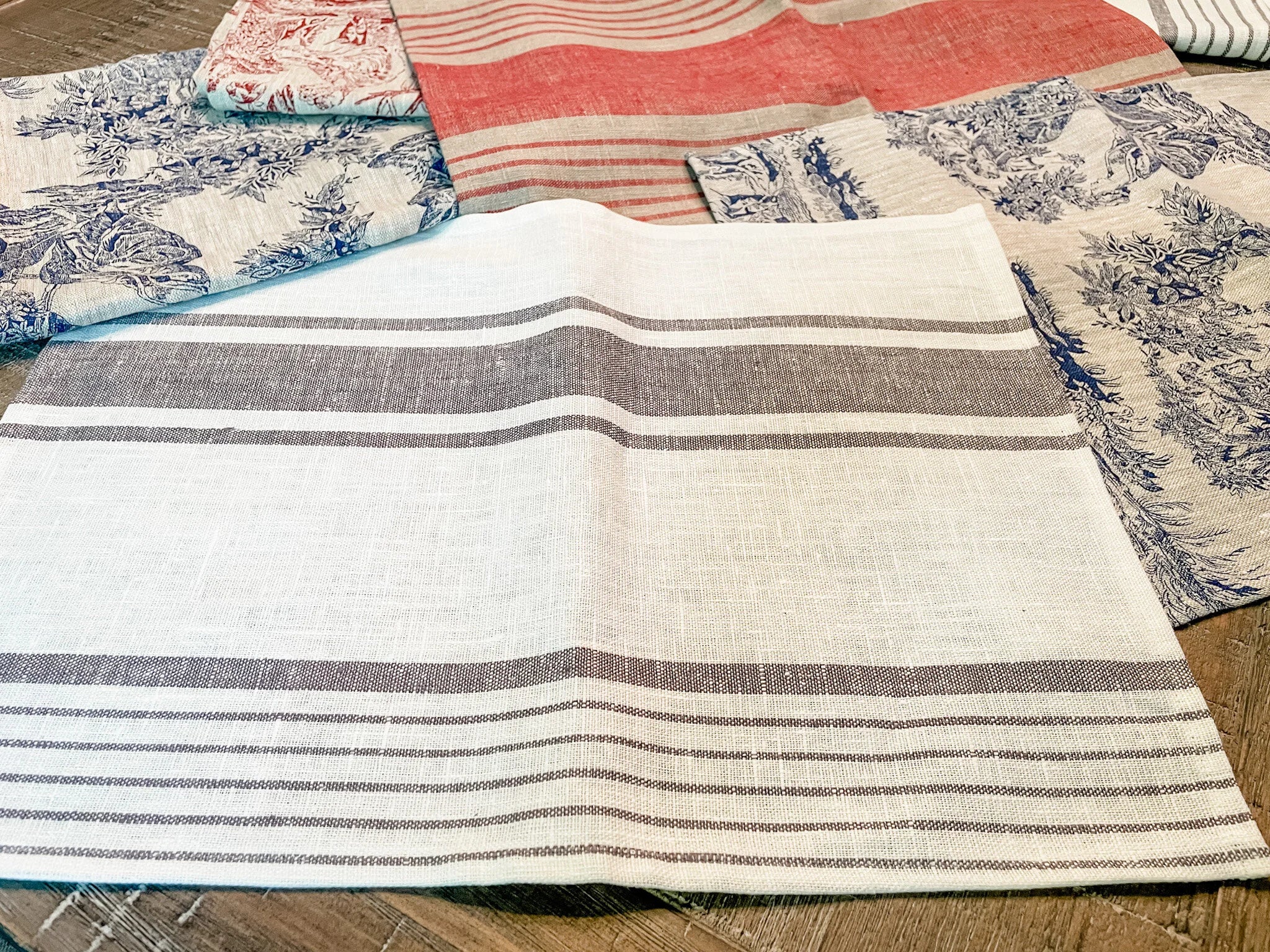 French Linen Placemats - Handmade in France - Set of 6