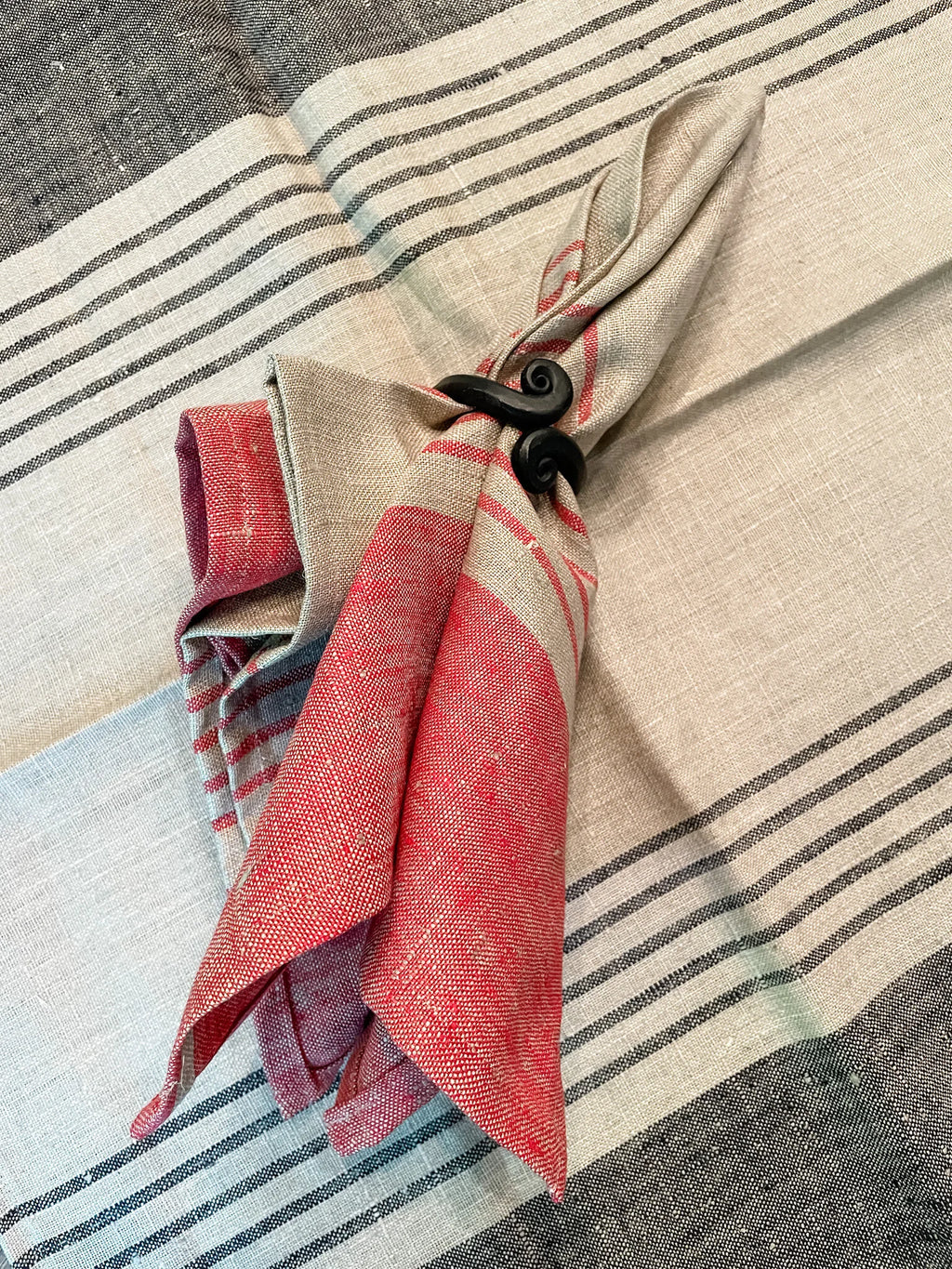 French Linen Napkins - Handmade in France - Set of 6, Large