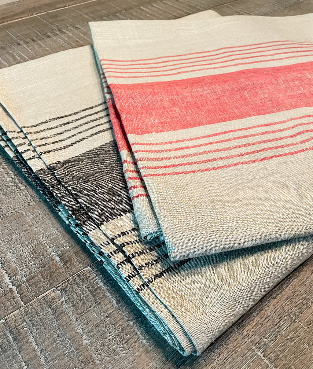 French Linen Tablecloths - Handmade in France - Stripes