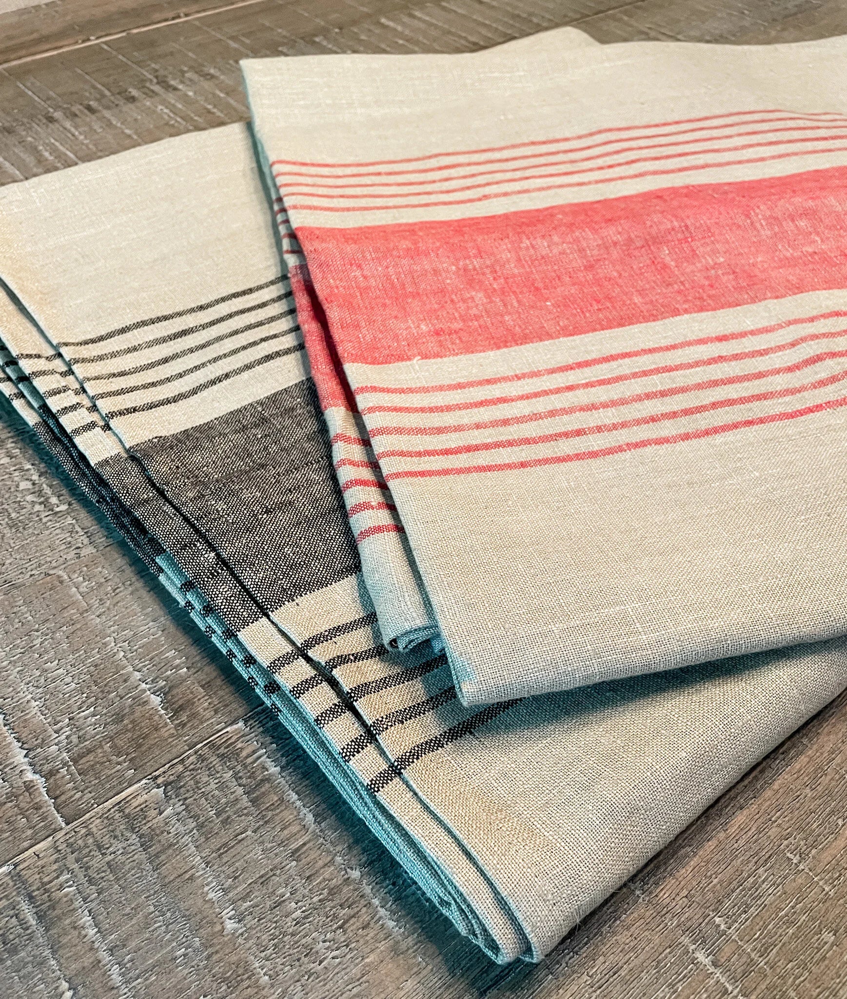 French Linen Tablecloths - Handmade in France - Stripes