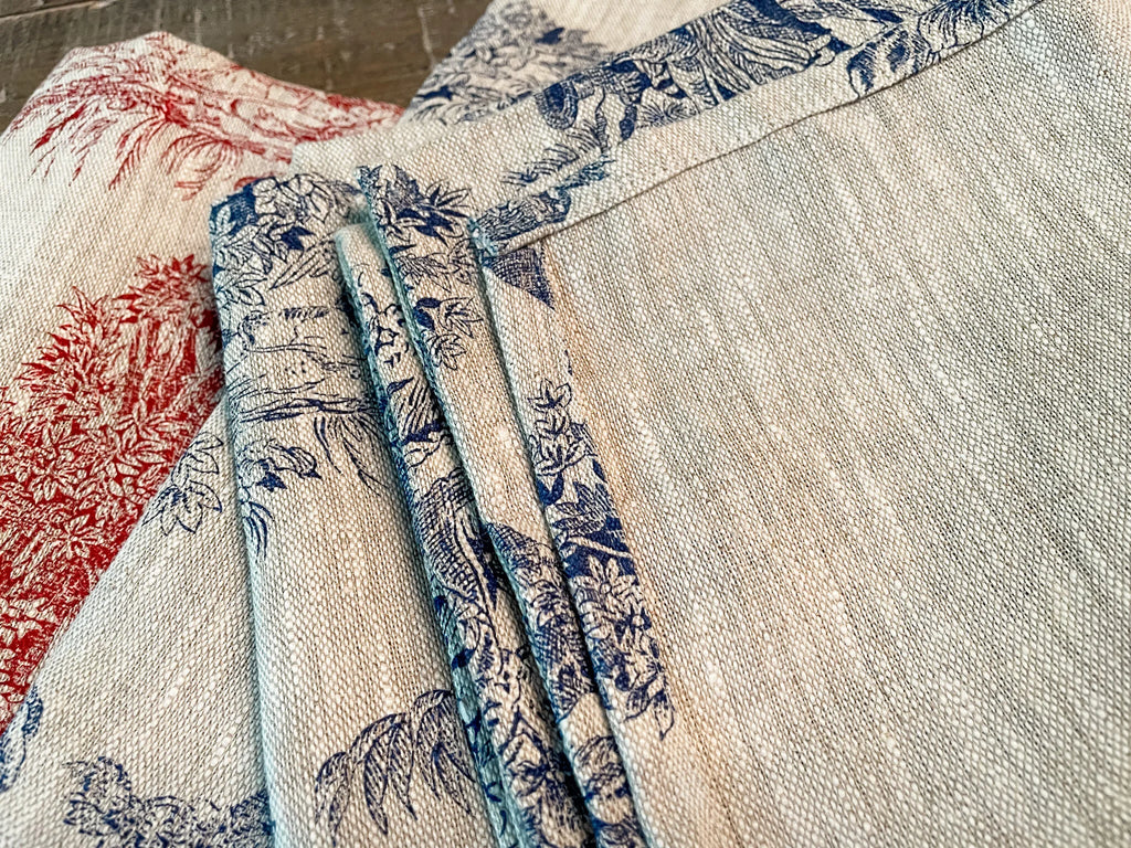 French Linen Tablecloths - Handmade in France - Toile and Floral