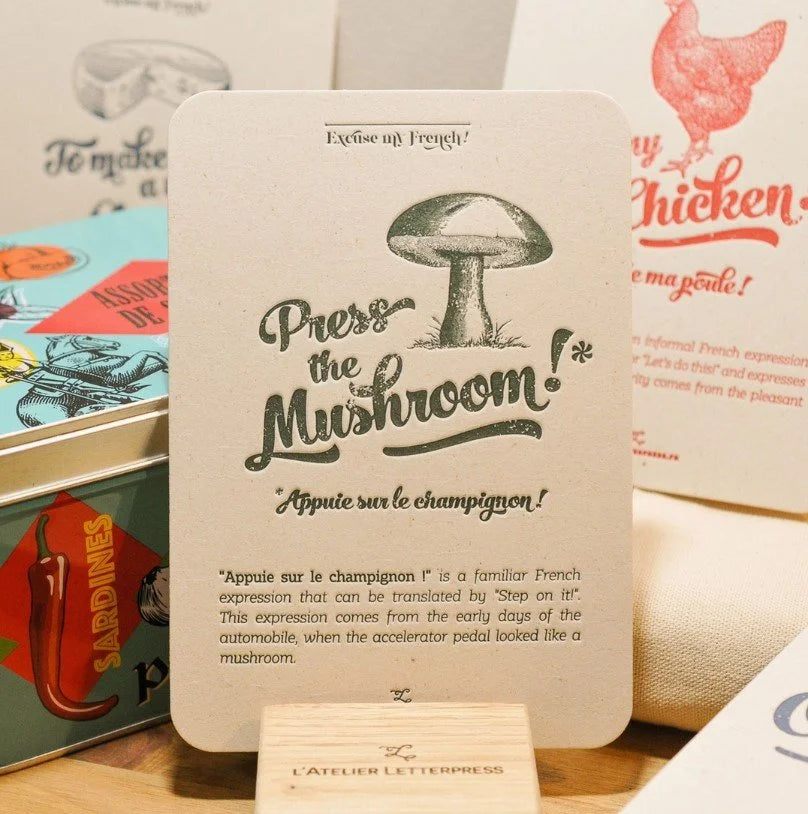 Two new sets!  Quirky French Sayings with Vintage French Engravings, 6 Cards - Handmade in Paris