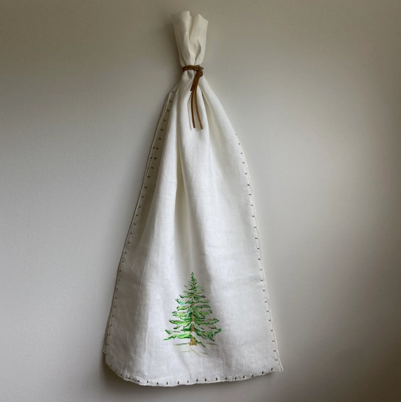 Beautiful Fine Linen Table Runners with Artist's Winter Tree