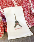 Cotton Dishtowel - Eiffel Tower with Wreath