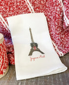 Cotton Dishtowel - Eiffel Tower with Wreath