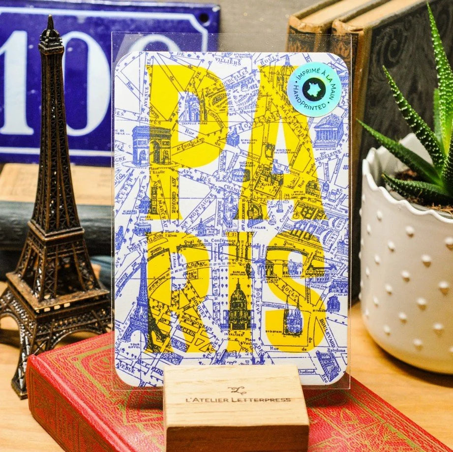 Paris in Bright Lights Cards from Vintage French Engravings, Set of 4  - Handmade in Paris
